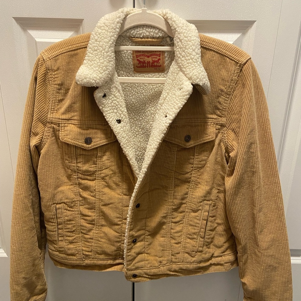 Tan Corduroy Sherpa Jacket